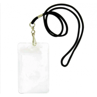 ID Kort Holder - Robust lomme i plastikk - Sort snor