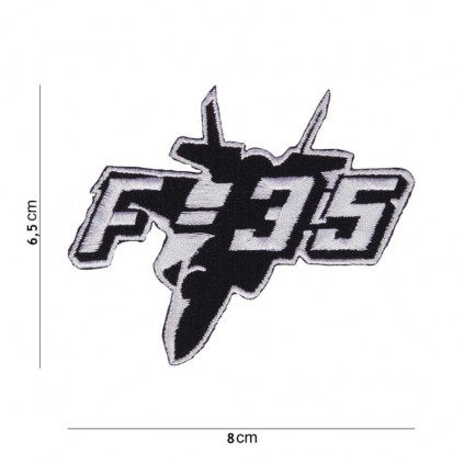 Patch - F-35 jagerfly med tekst
