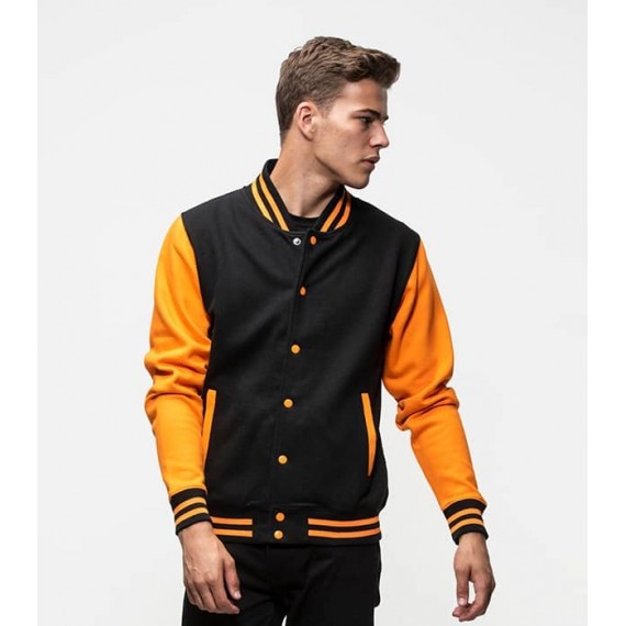 College jakke - Varsity - Sort / Orange