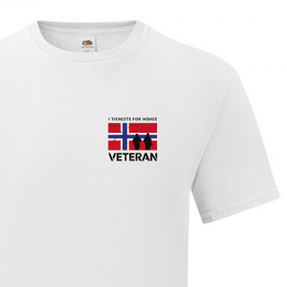 T-skjorte - Veteran - I tjeneste for Norge - Hvit - Bomull