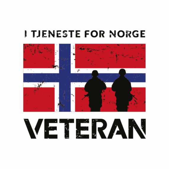 T-skjorte - Veteran - I tjeneste for Norge - Sort - Bomull