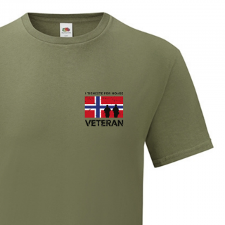 T-skjorte - Veteran - I tjeneste for Norge - Oliven - Bomull
