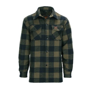 Lumberjack jakke - Flanel skjorte - Sort / Oliven - Longhorn