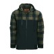 Lumbershell jakke - Flanel og vindstopper - Sort / Oliven - Fostex