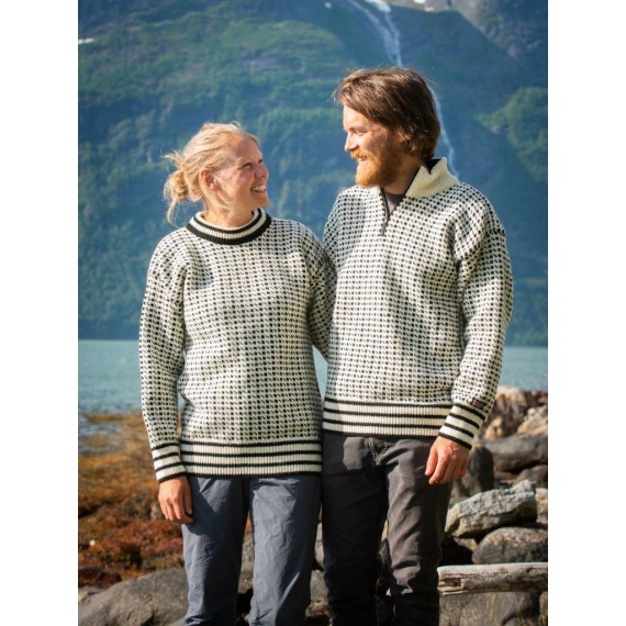 Islender - Ullgenser 100% ull - Hvit og svart - Bråtens
