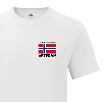 T-skjorte - Veteran - I tjeneste for Norge - Enkel - Hvit - Bomull