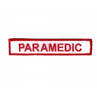 Paramedic - Navnestriper med borrelås - 2 stk. -  Hvit / Rød