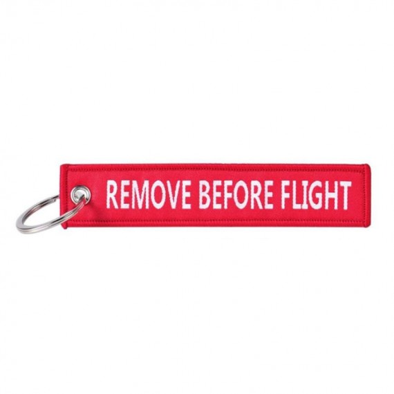 Nøkkelring - Remove before flight (Brodert) - Rød