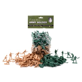 Lekesoldater i plast - 100 stk - Grønn og Brun