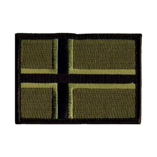 Patch - Norgesflagg - Borrelås - Olivengrønn