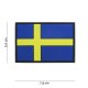 Svensk flagg patch PVC 3D - borrelås