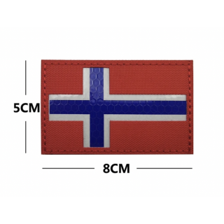 Norgesflagg - Borrelås - Refleks
