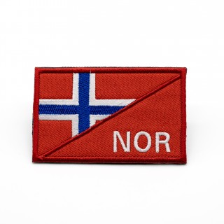 Norgesflagg - borrelås - NOR