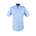 Skjorte med kort erm og slitekant - Selje - Lyseblå
